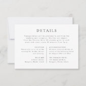 Invitation CELINE Minimalist Wedding Details Enclosure Card (Devant)