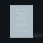 Invitation Celine Muted Blue Mariage élégant<br><div class="desc">Invitations de mariage classiques avec un design simple et intemporel avec un script élégant et des polices serif traditionnelles.</div>