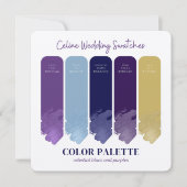 Invitation Céline ・ Palette couleur violet et bleu Mariage (Devant)