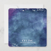 Invitation Céline ・ Palette couleur violet et bleu Mariage (Dos)