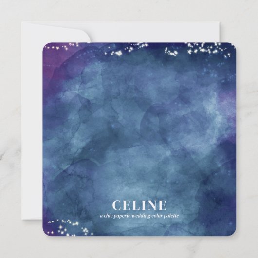 Invitation Céline ・ Palette couleur violet et bleu Mariage (Dos)