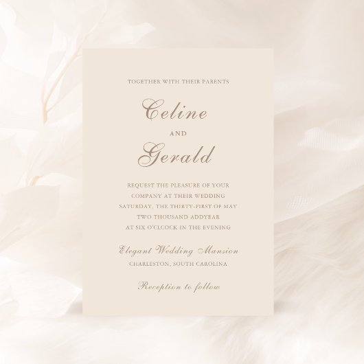 Invitation Celine Sandy Neutrals Mariage élégant
