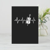 Invitation Cello Heartbeat Classique Cellist Idée cadeau (Debout devant)