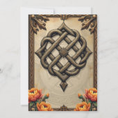 Invitation Celtic art and floral splendor in warm tones.  (Dos)