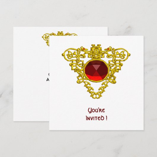 Invitation CELTIC COEUR blanc (Devant / Derrière)