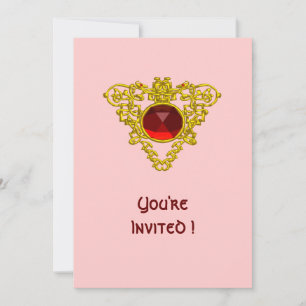 Invitation CELTIC COEUR rose