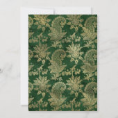 Invitation Celtic Green Gold Paisley Floral Anniversaire (Dos)