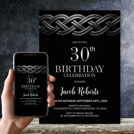 Invitation Celtic Knot 30e fête d'anniversaire