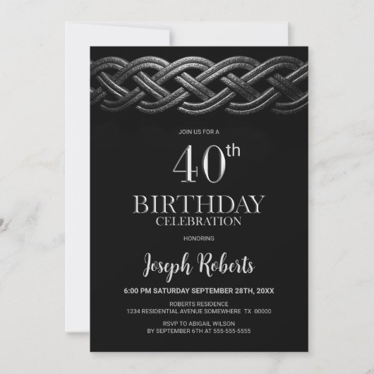 Invitation Celtic Knot 40e anniversaire (Devant)
