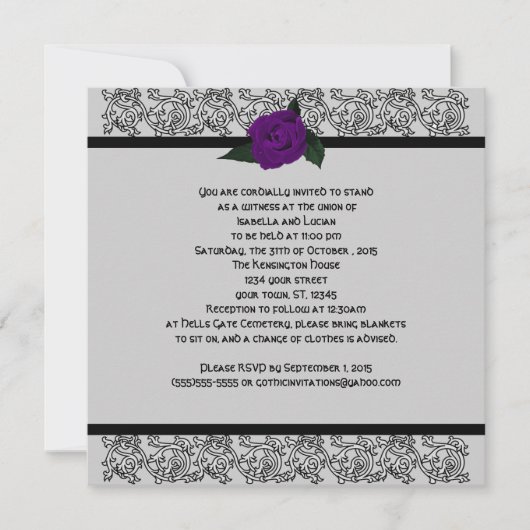 Invitation Celtic Knot Infinity Rose Goth Mariage (Devant)