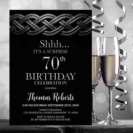 Invitation Celtic Knot Surprise 70e anniversaire