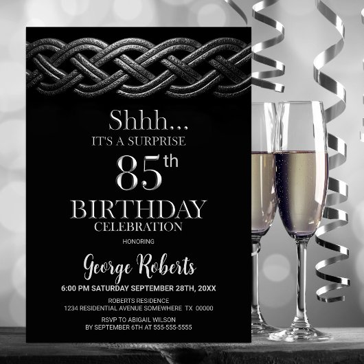 Invitation Celtic Knot Surprise 85e anniversaire