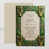 Invitation Celtic Knots and Harps St. Patrick's Day (Devant / Derrière)