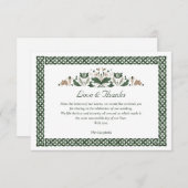 Invitation Celtic noeud Floral moderne irlandais Mariage MERC (Devant / Derrière)