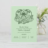 Invitation Celtic Triquetra Irish Heart Green Handfasting (Debout devant)