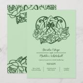 Invitation Celtic Triquetra Irish Heart Green Handfasting (Devant / Derrière)
