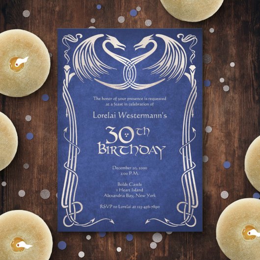 Invitation Celtic Viking Dragon 30e anniversaire
