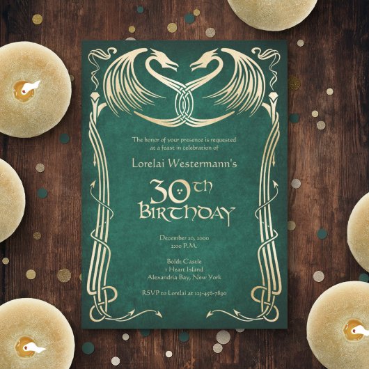 Invitation Celtic Viking Dragon 30e anniversaire