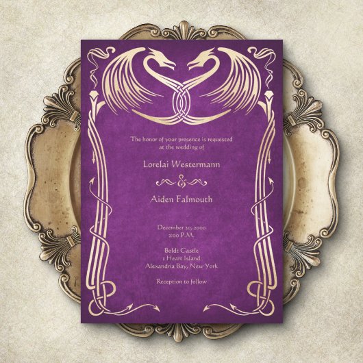 Invitation Celtic Viking Dragon Mariage