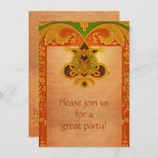 Invitation celtique de style de parchemin (Devant / Derrière)