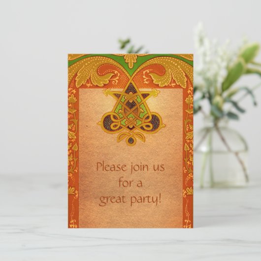 Invitation celtique de style de parchemin (Debout devant)