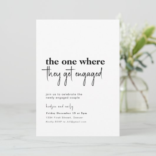 Invitation Celui où ils se sont fiancés (Debout devant)