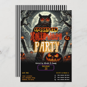 Invitation Cemetery Night Owl Éffrayant Szn Glow Halloween Pa