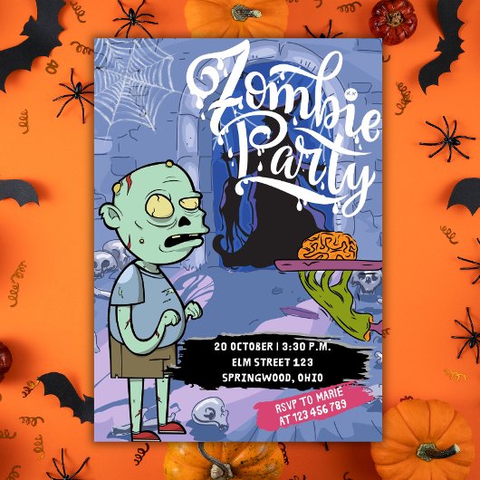 Invitation Cena de Halloween Fiesta zombie