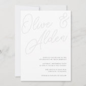 Invitation Cendre | Mariage de filigrane de script (Devant)