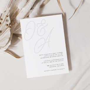 Invitation Cendre Mariage de monogramme de filigrane de scr