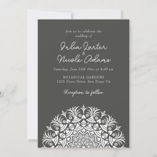 Invitation Cendres de Charbon de Bois Mandala Abstrait de Mar