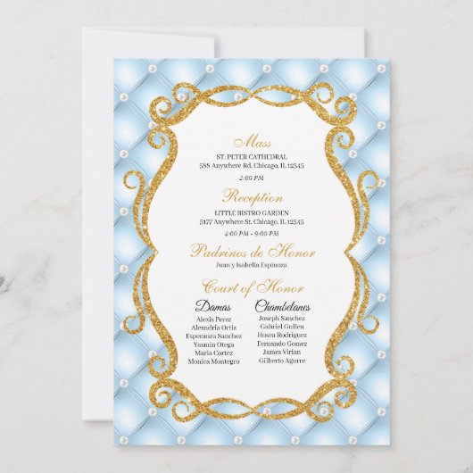 Invitation Cendrillon bleu Chaussure en verre Princesse Quinc (Dos)