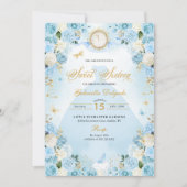 Invitation Cendrillon bleu clair Princesse Robe douce 16 (Devant)