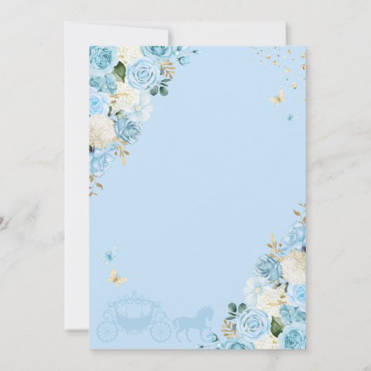 Invitation Cendrillon bleu clair Princesse Robe douce 16 (Dos)