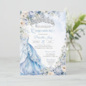 Invitation Cendrillon Bleu Élégant Gown Princesse Quinceanera (Debout devant)