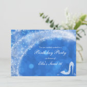 Invitation Cendrillon Bleu et Blanc à Talons Hauts à Paillett (Debout devant)