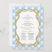 Invitation Cendrillon Bleu et rose Chaussure en verre Quincea (Dos)