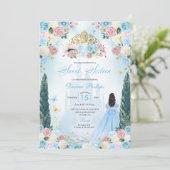 Invitation Cendrillon bleu et rose Fairytale Princess Sweet 1 (Debout devant)