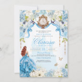 Invitation Cendrillon Bleu Royal Sweet 16 Princesse Anniversa (Devant)