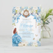Invitation Cendrillon Bleu Royal Sweet 16 Princesse Anniversa (Debout devant)