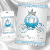 Invitation Cendrillon Bleue princesse fête d'anniversaire