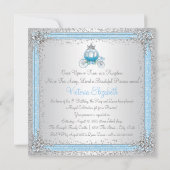 Invitation Cendrillon Bleue princesse fête d'anniversaire (Dos)