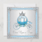 Invitation Cendrillon Bleue princesse fête d'anniversaire (Devant)