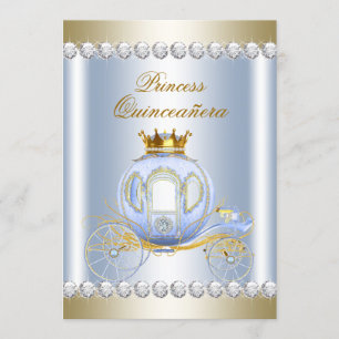 Invitation Cendrillon Blue Princess Quinceanera