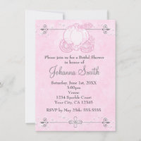 Cendrillon Carriage rose Douche nuptiale Invitatio