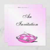 Invitation Cendrillon Coussin rose  Fête des mariées (Devant / Derrière)