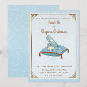 Invitation Cendrillon de conte de fées Sandale de verre Fête 
