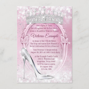 Invitation Cendrillon de verre de la princesse Tiara Quincean