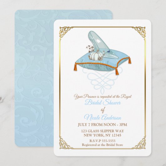 Invitation Cendrillon Elégant Solitaire Mariage (Devant / Derrière)