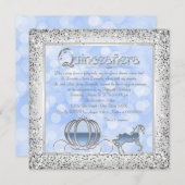Invitation Cendrillon en argent bleu Princesse Quinceanera (Devant / Derrière)